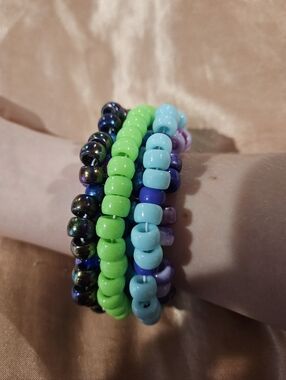 Rotator Cuff Kandi Bracelet Pony Beads Handmade Colorful Jewelry Fidget 1X